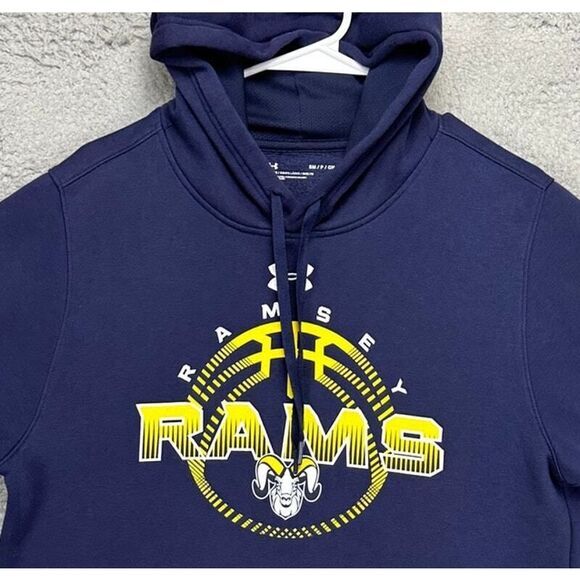 Ramsey Rams Sweater Mens Small Blue‎ Hoodie Sweatshirt Drawstring Under Armour - Picture 1 of 12